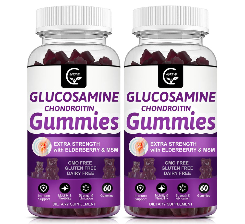 GORNVB bottle front with glucosamine chondroitin gummies for daily mobility support
