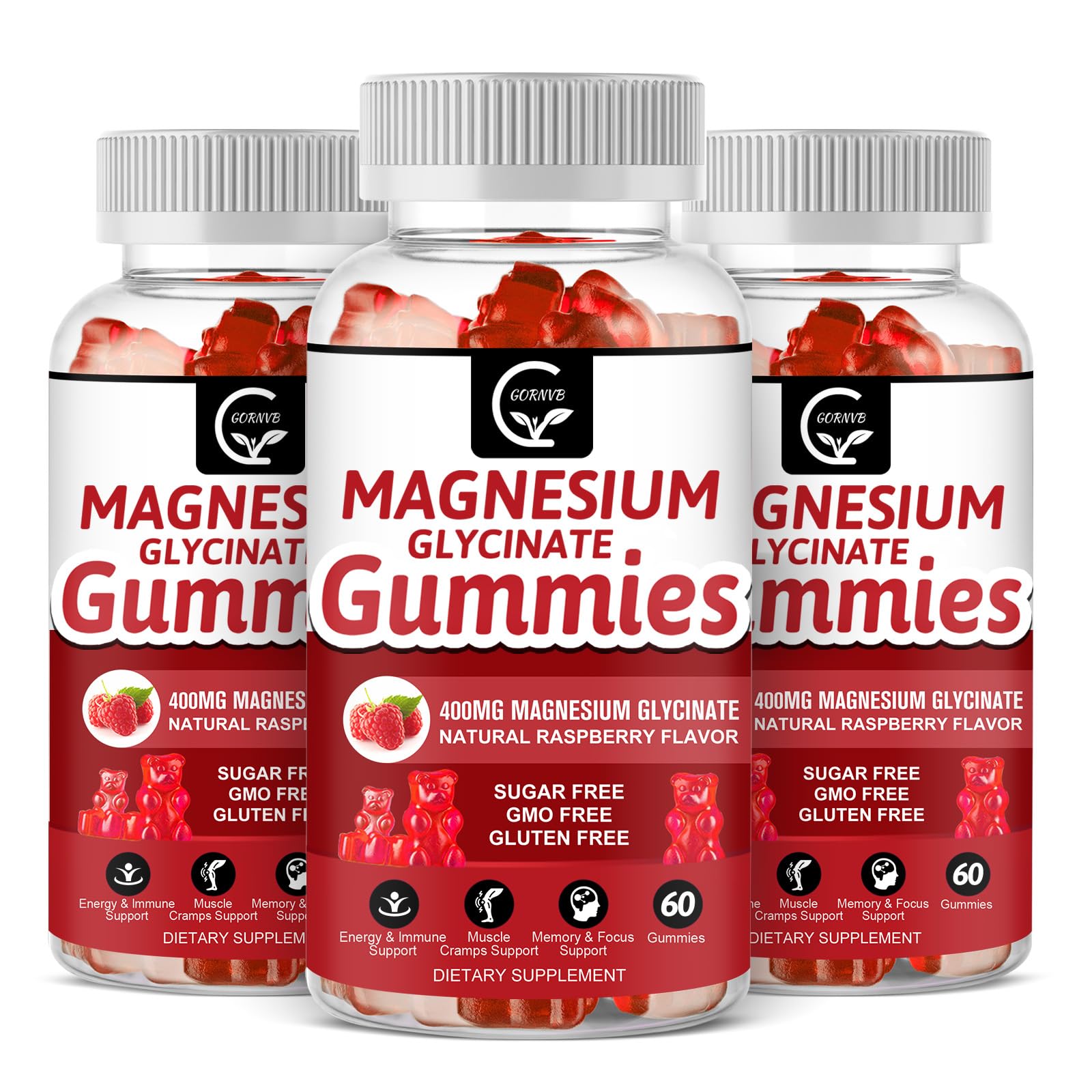 GORNVB magnesium glycinate gummies bottle for convenient daily use.