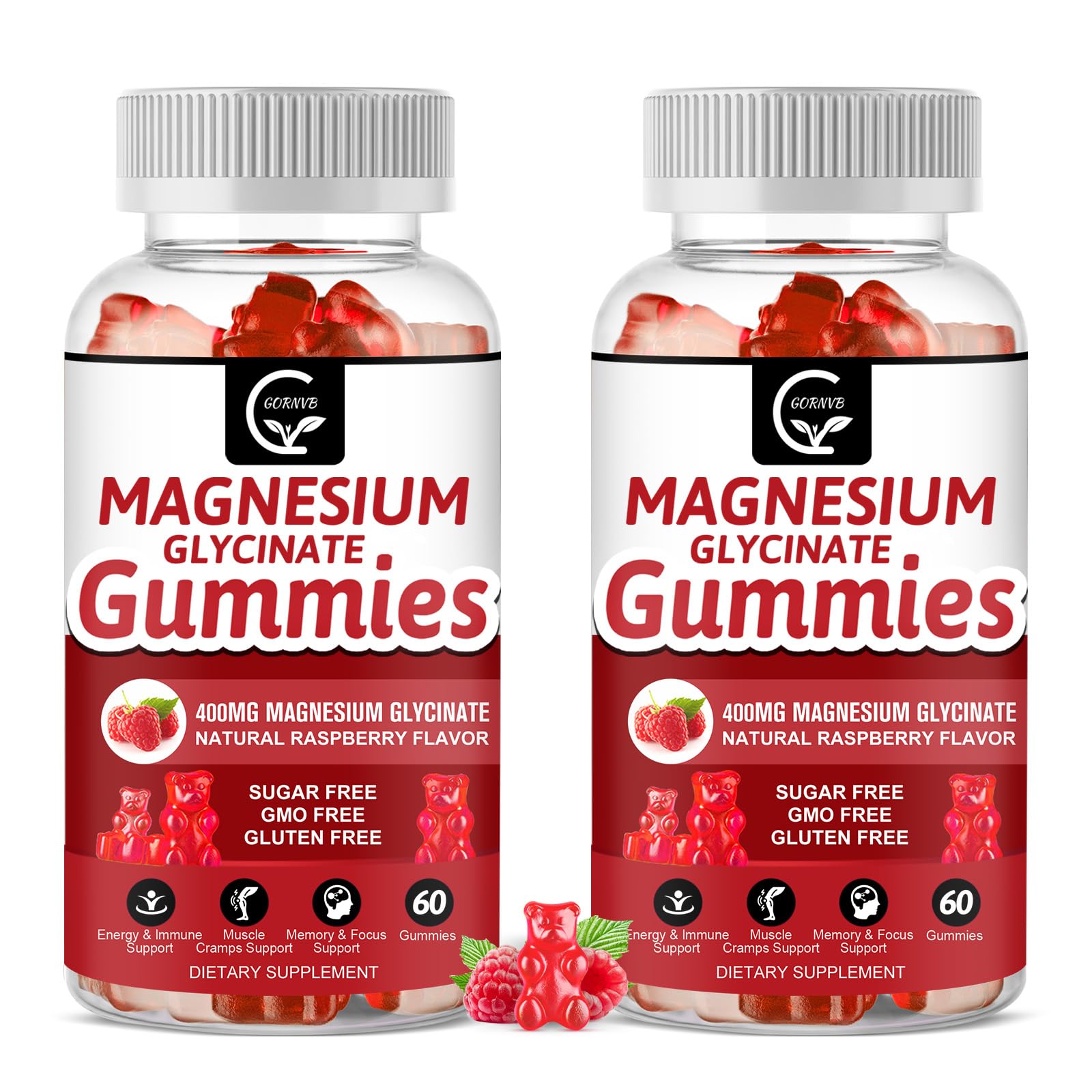 GORNVB magnesium glycinate gummies in bottle for daily calming routine.