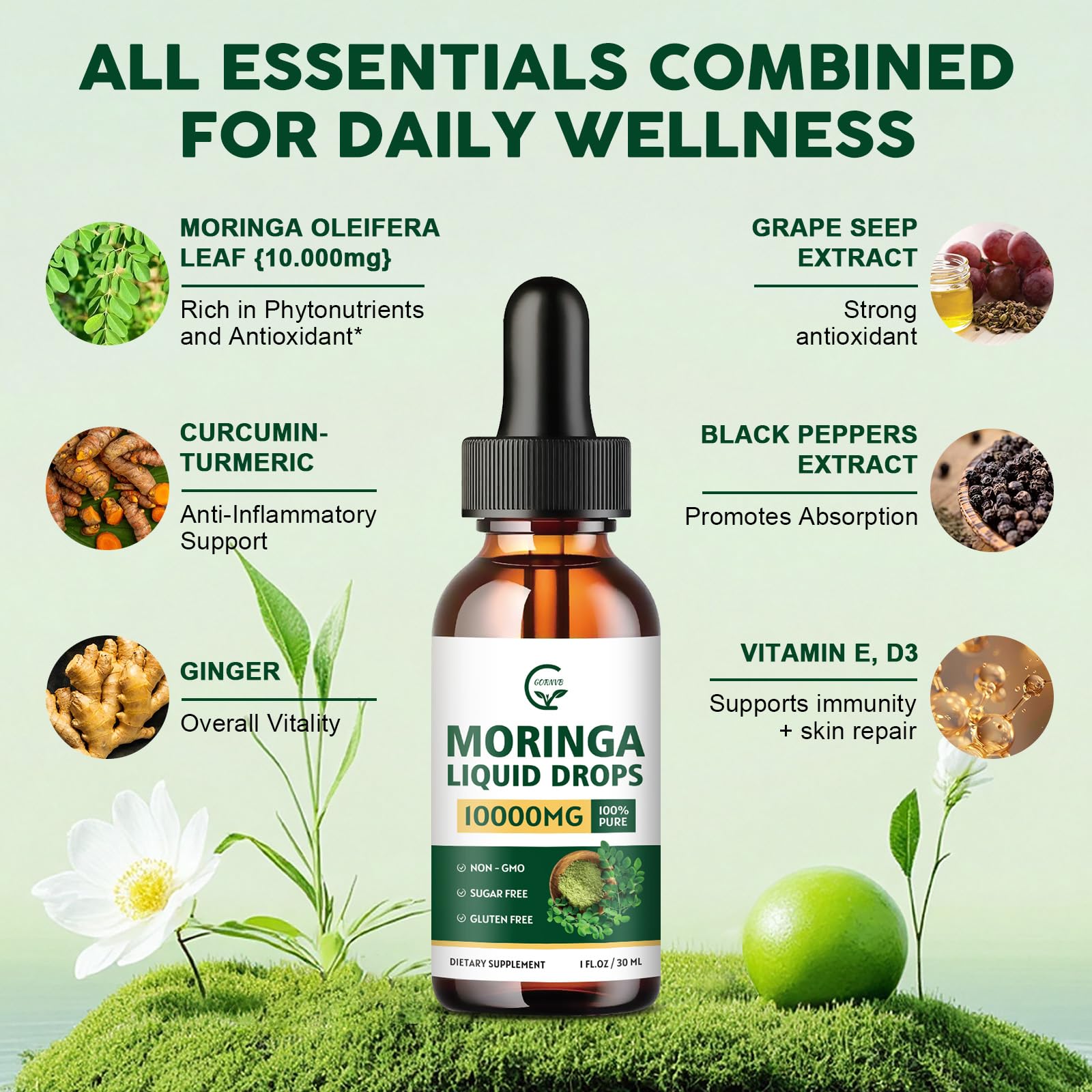 GORNVB drops with black pepper and grape seed extract visible.