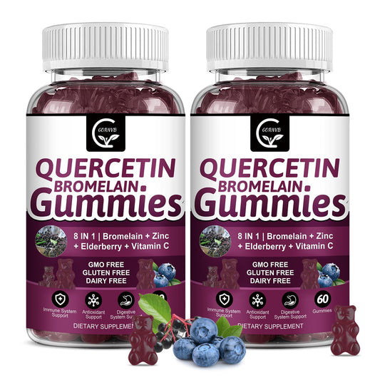 GORNVB Quercetin Gummies bottle pour for daily immune support.