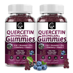 GORNVB Quercetin Gummies bottle pour for daily immune support.