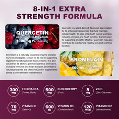 GORNVB Quercetin Gummies on a desk with water for daily routine.