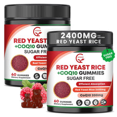 GORNVB Red Yeast Rice CoQ10 gummies bottle highlights convenient daily heart health support.