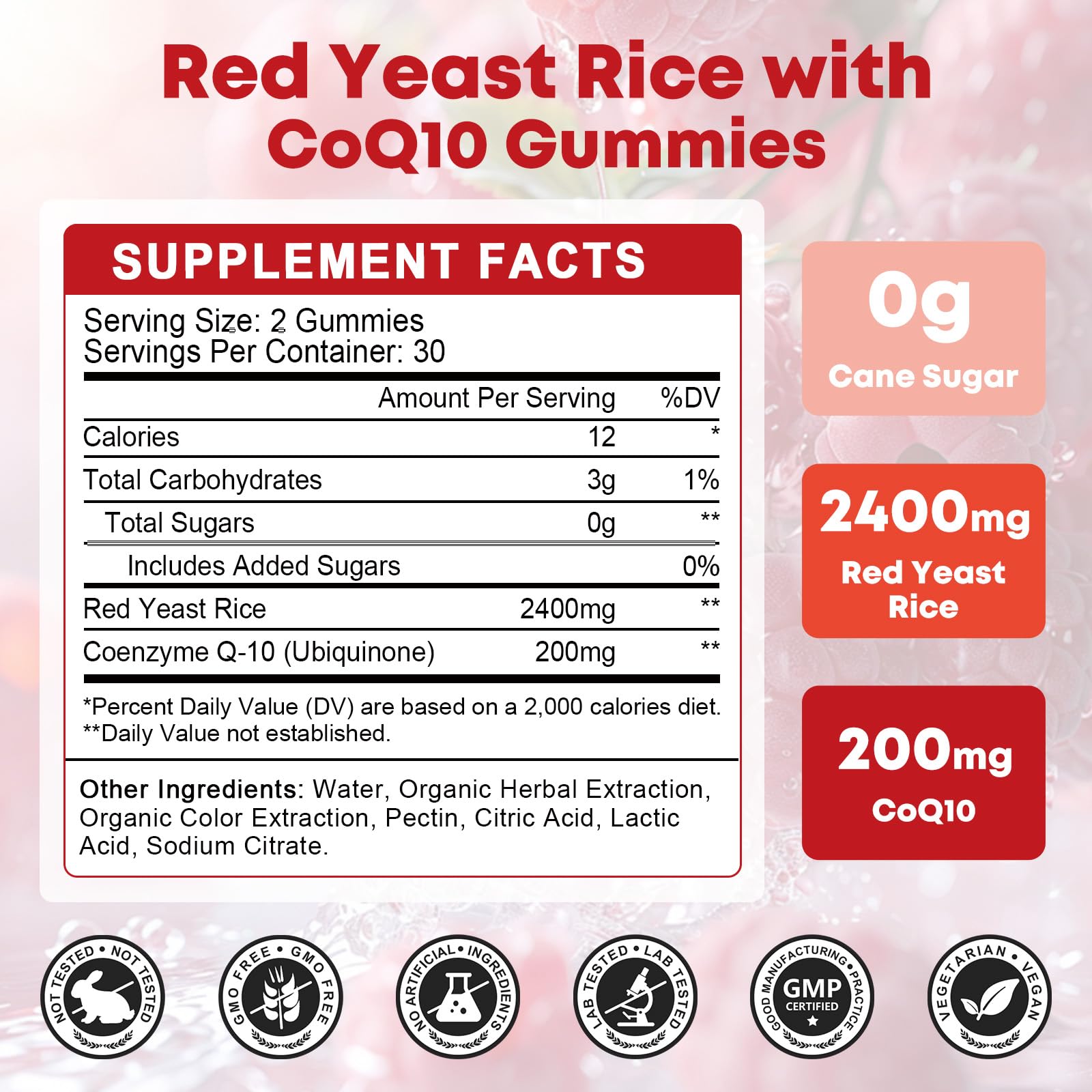 GORNVB bottle label emphasizes vegan, non-GMO gummies for clean wellness.
