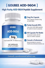 Laboratory vial of GOUBEE AOD-9604 powder for precise research use