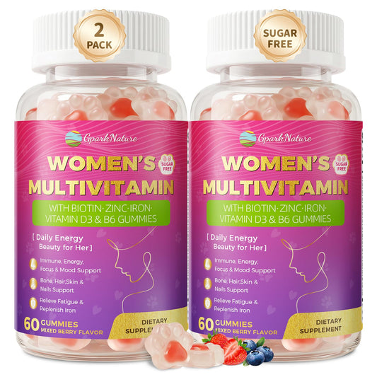 GparkNature Women’s Multivitamin Gummies pack front shows berry flavor for daily wellness