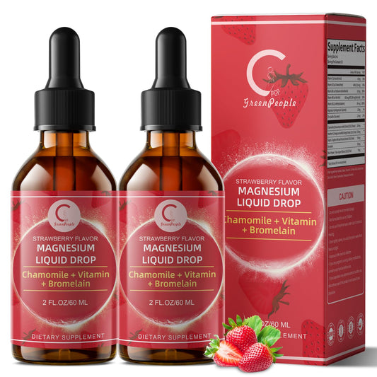 GPGP magnesium glycinate liquid bottle with chamomile for calming support.