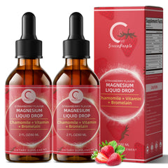 GPGP magnesium glycinate liquid bottle with chamomile for calming support.