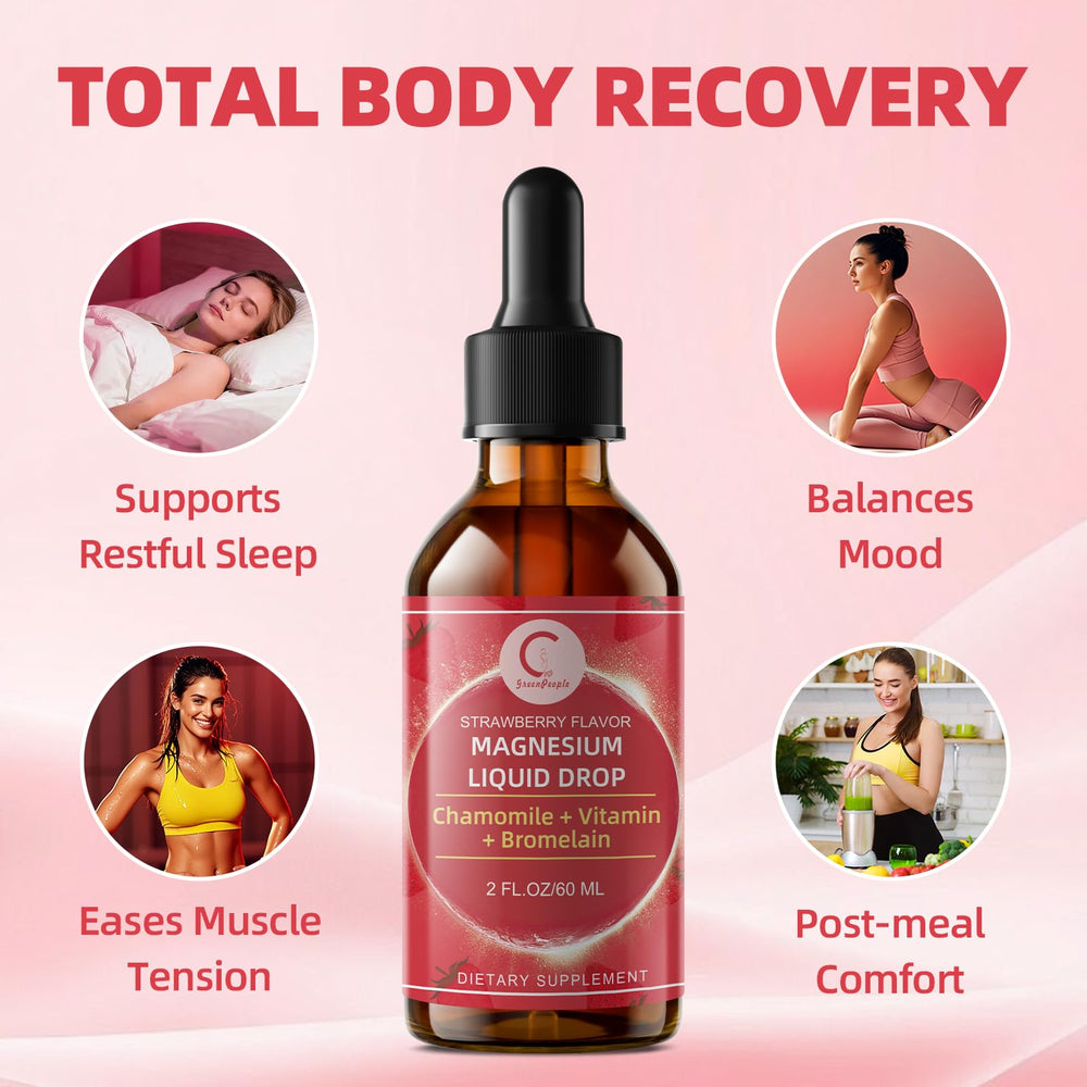 GPGP magnesium glycinate liquid hawthorn and ginger bottle highlights digestion support.