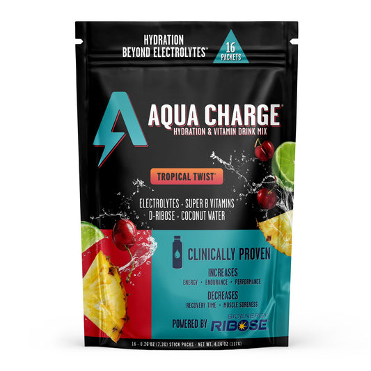 Grab The Gold Aqua Charge stick pack for on-the-go hydration.