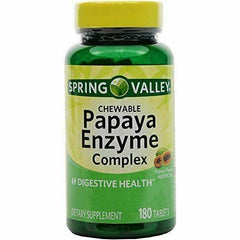 Grace nnvg Spring Valley Papaya Enzyme Complex chewables provide easy digestion support in a vegetarian, gluten-free formula