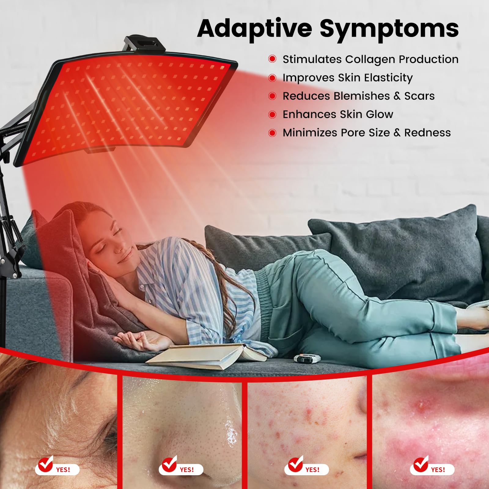 Gracekey 660nm red light emitted for surface light therapy sessions.