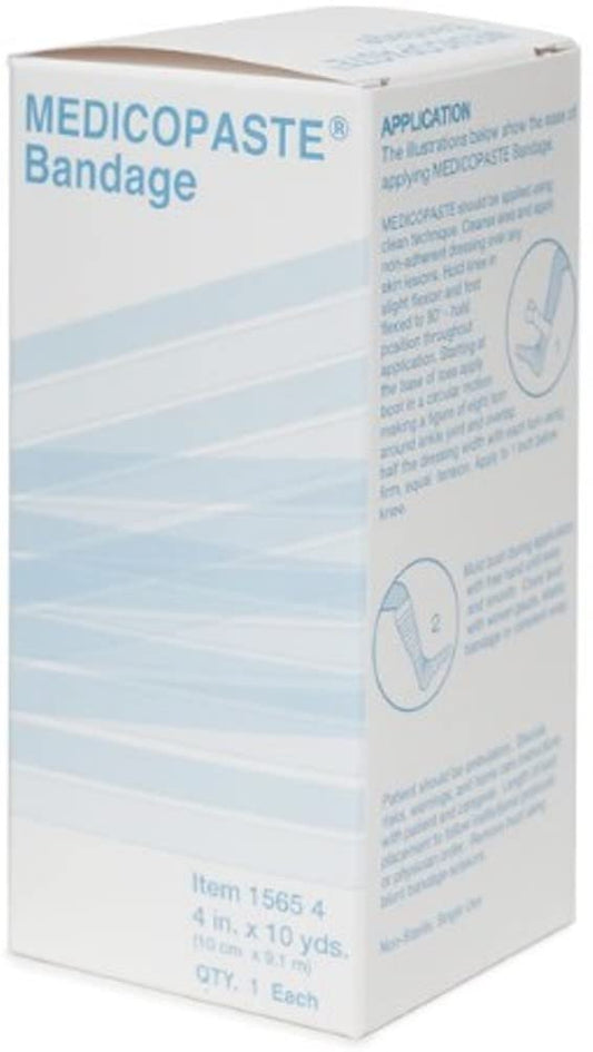 Grafco Medicopaste Bandage 4in x 10yd used as flexible leg sprain support