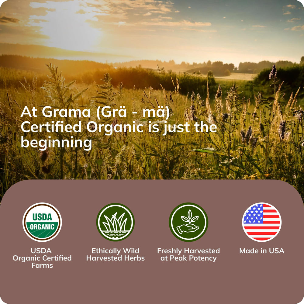 Grama Wellness focus drops with water showing easy mix into drinks