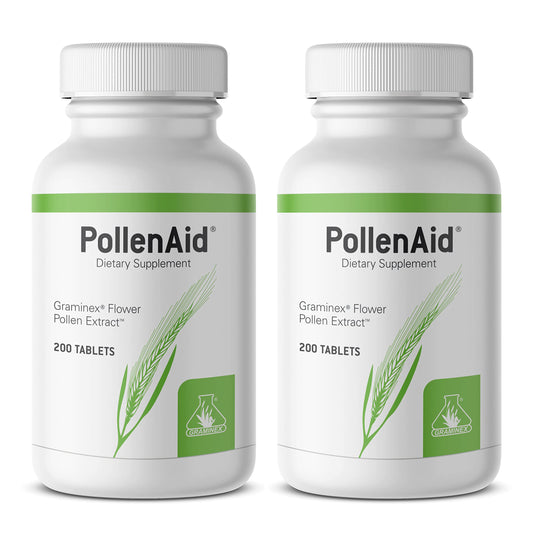 Graminex PollenAid prostate bottle for daily urinary support.