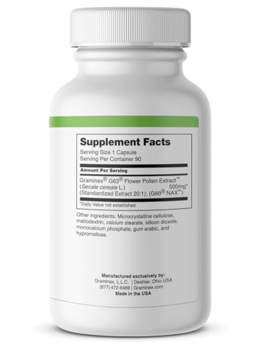 Vegetarian capsules Graminex PollenAid easy daily intake