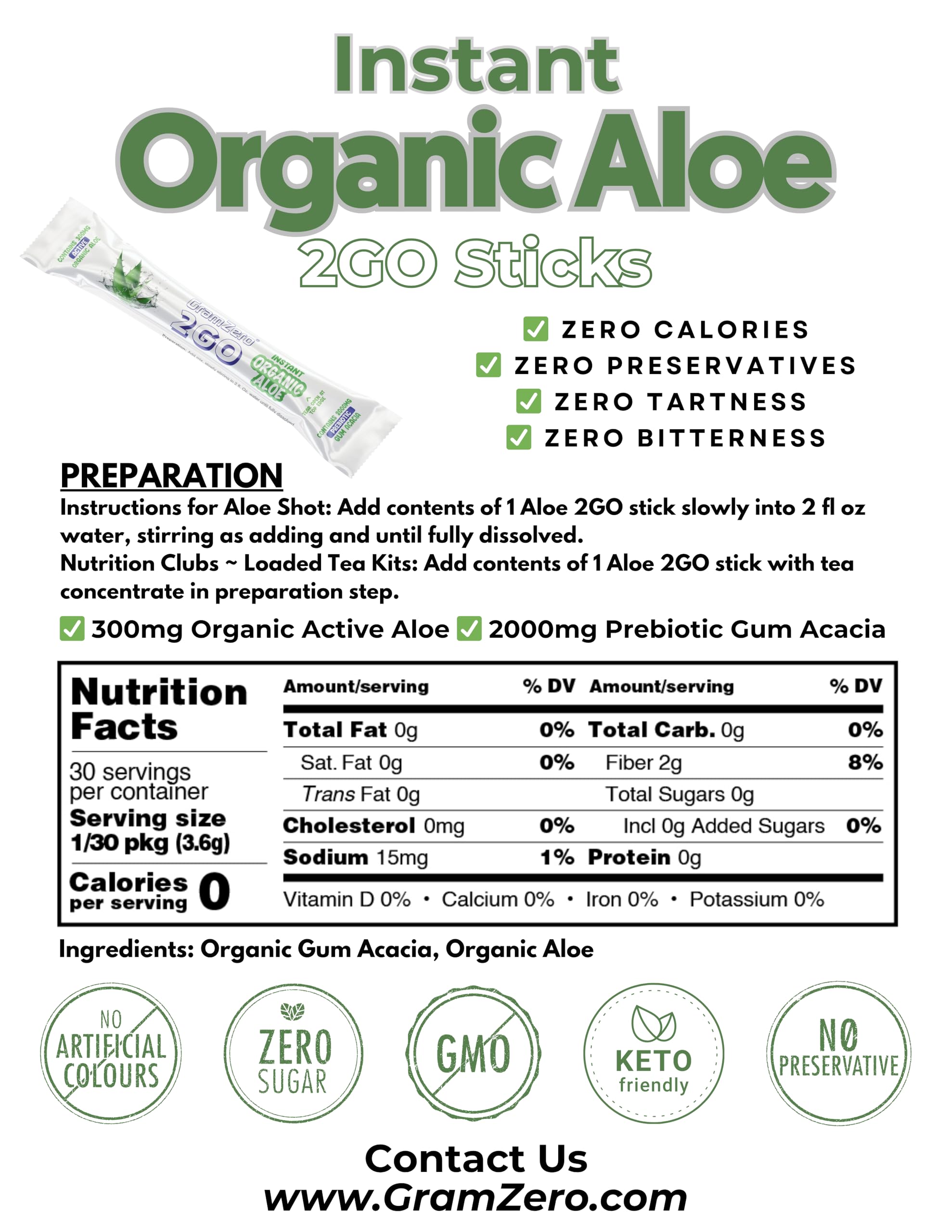 GramZero 2GO Aloe powder-dispensing action enables quick mixing into beverages.