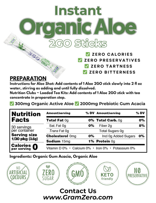GramZero 2GO Aloe powder-dispensing action enables quick mixing into beverages.