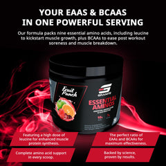 Granite Essential Amino Acids Powder Fruit Punch shake on gym bench after session.