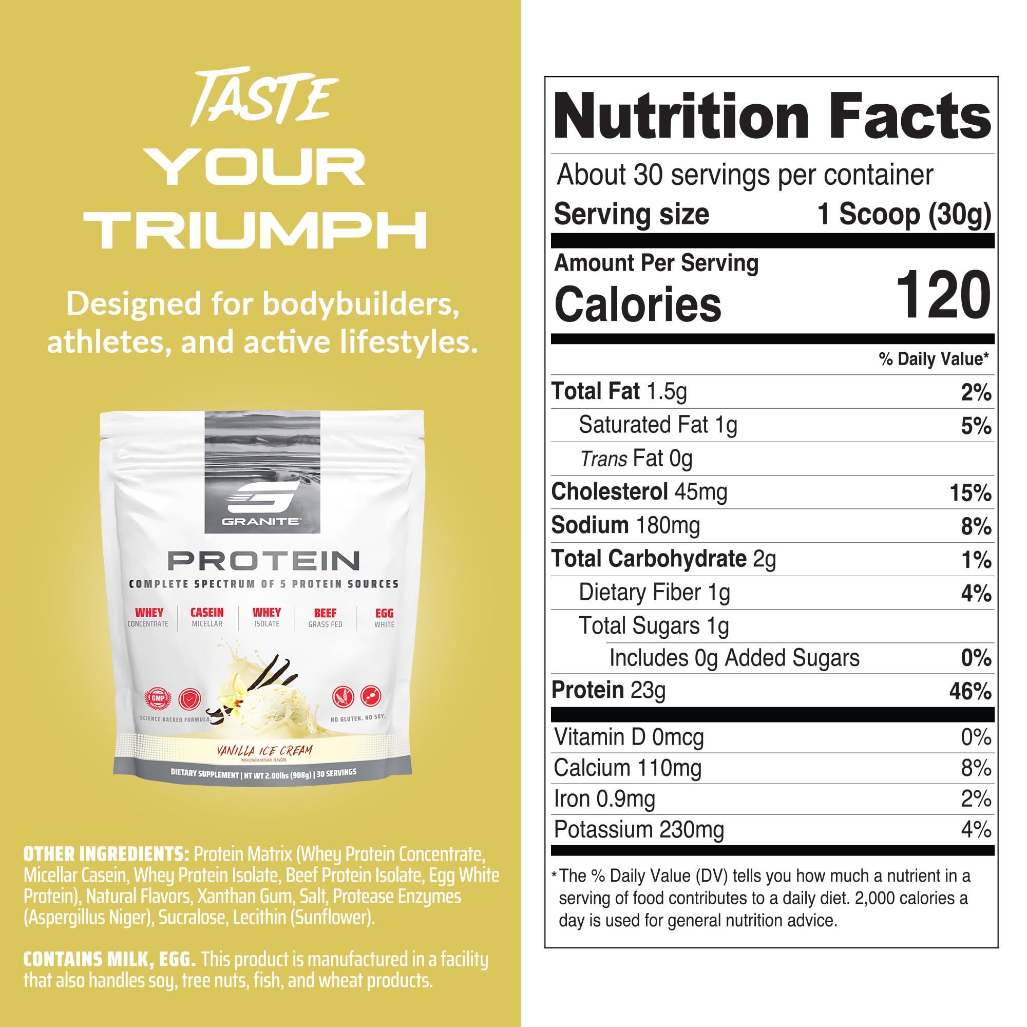 Pouring Granite Nutrition shake to illustrate smooth digestion and easy absorption