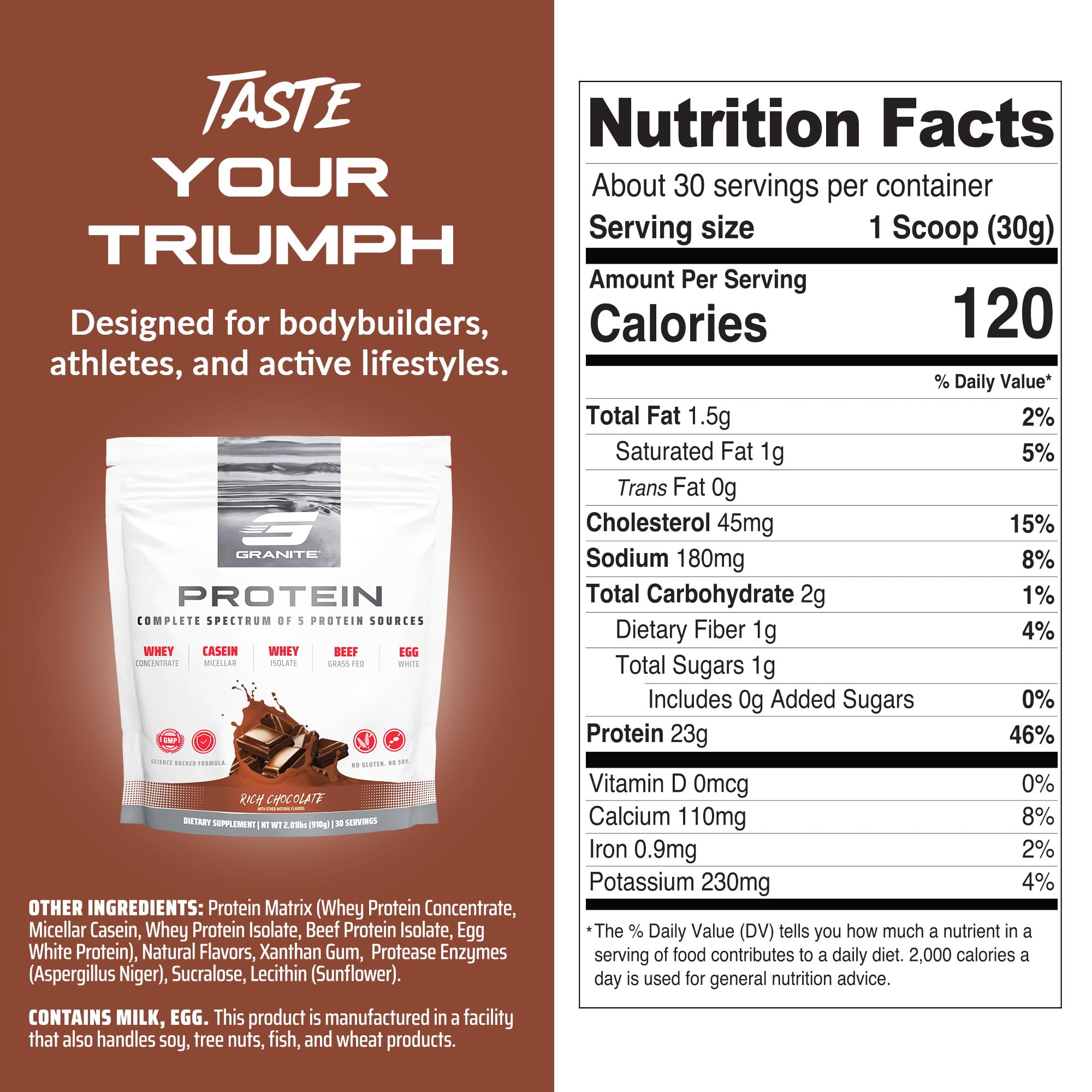 Granite Nutrition salted caramel tub for post-workout recovery
