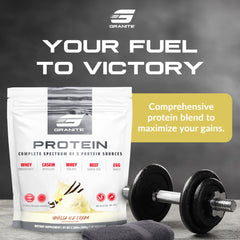 Granite Nutrition scoop with 23g multi-source protein for fast and slow release