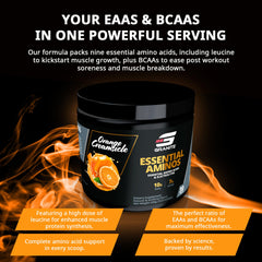 Granite EAAs powder ingredients list highlights essential amino acids and electrolytes