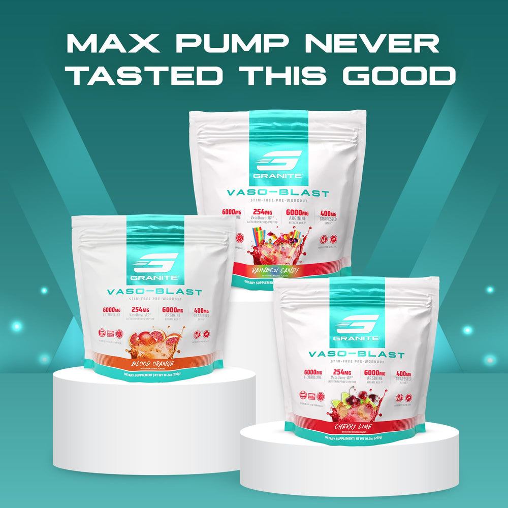Granite Supplements Vaso Blast pump-effect illustrating lasting pumps
