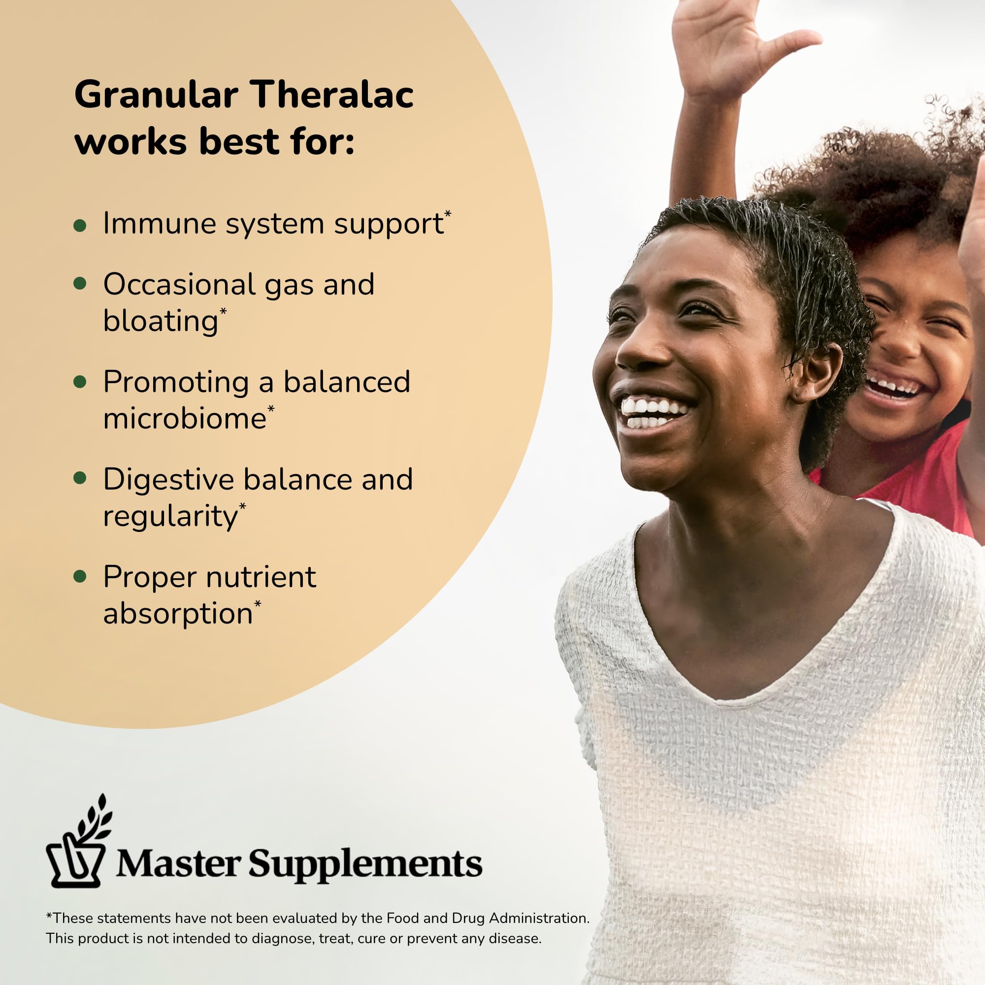 Granular Theralac kid-friendly mix-in into yogurt demonstrates family-friendly option.