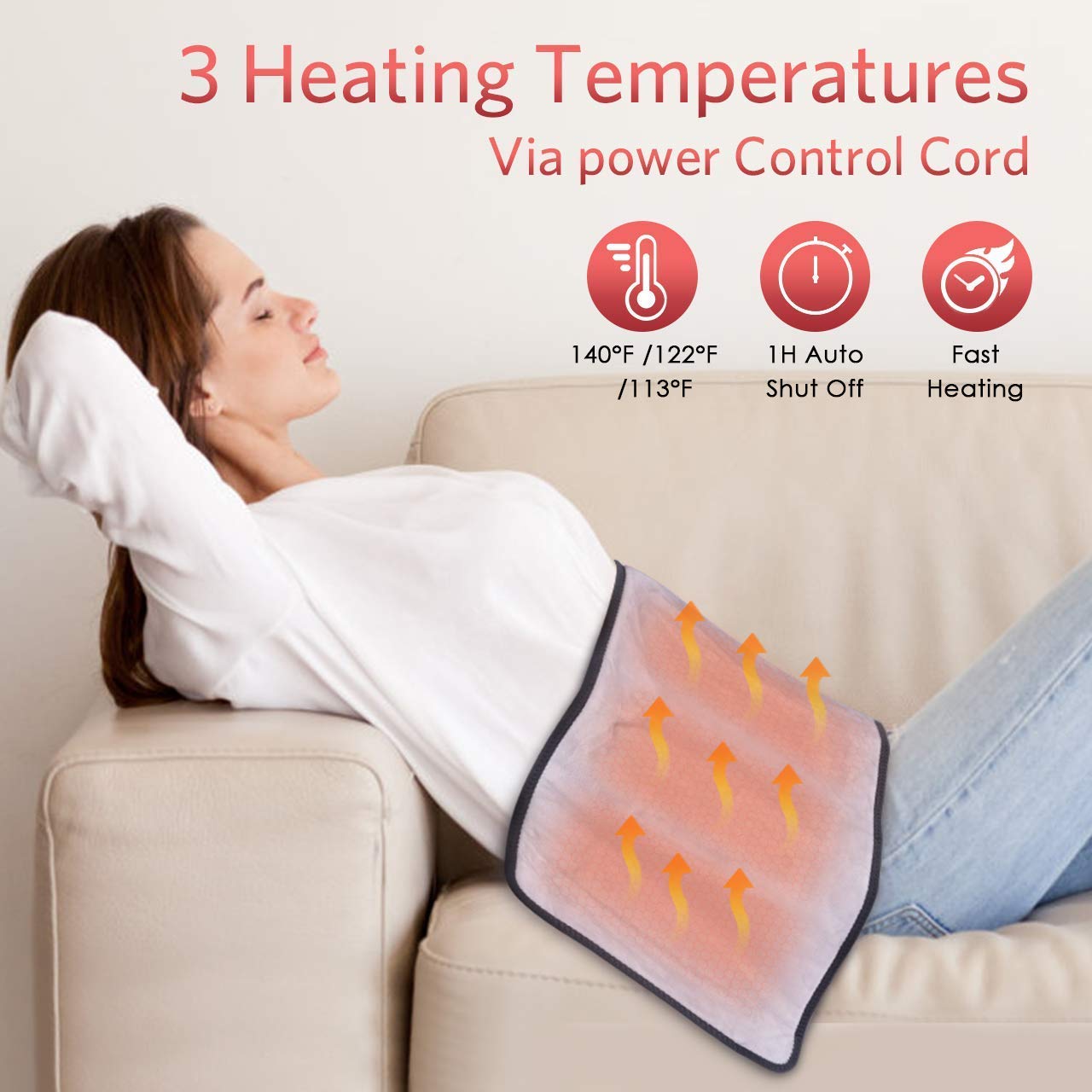 GRAPHENE TIMES heating pad graphene elements deliver consistent heat distribution across the target area