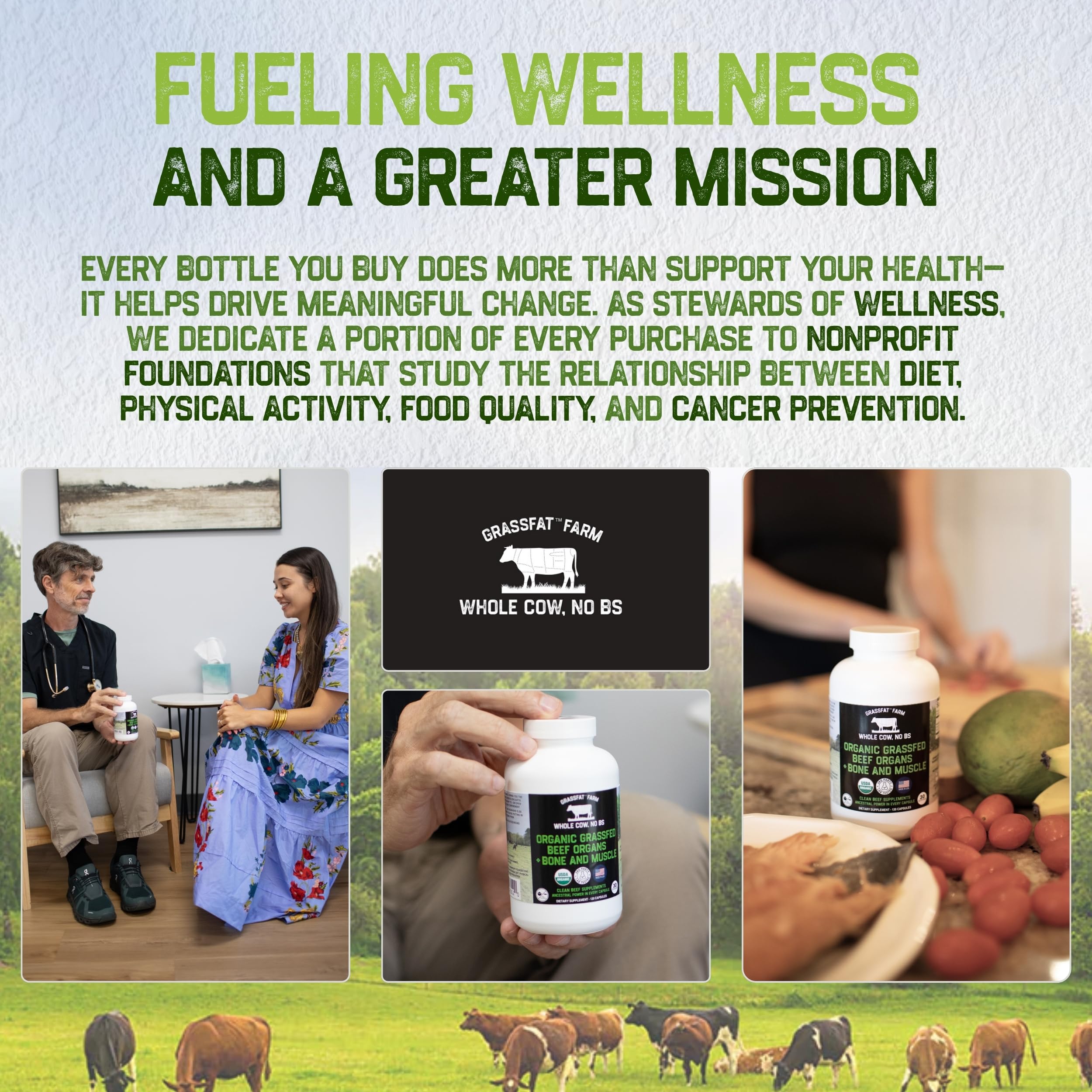 Beef bone and tallow blend inside Grassfat capsules