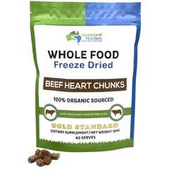 Grassland Nutrition beef heart chunks 120g: freeze dried for convenient energy