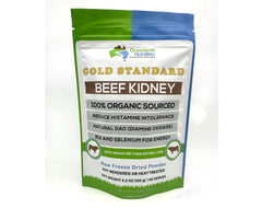 Grassland Nutrition beef kidney freeze-dried package, showcasing organic sourcing and premium look for daily use