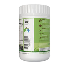 Packaging details on recyclable materials and organic certification.