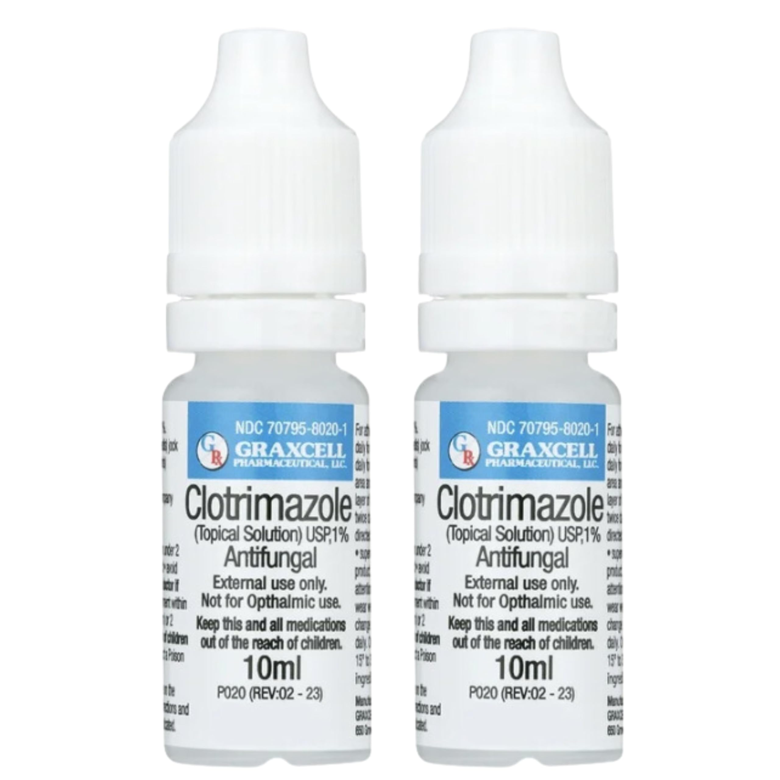Graxcell bottle front showing 1% clotrimazole antifungal topical for skin care.