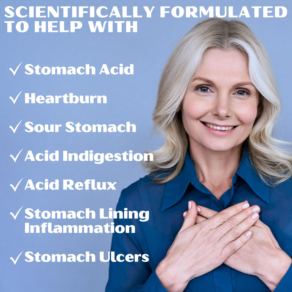Graxcell 650mg tablets in hand, portable antacid support for travel and meals.