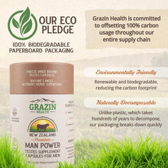 GRAZIN HEALTH capsules close-up, easy-to-swallow daily capsules
