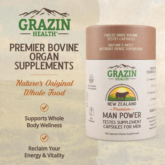 GRAZIN HEALTH bottle back label shows ingredients and quality standards