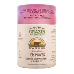 Grazin Health Her Power bottle on table for easy daily use