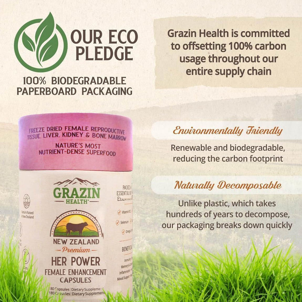 Grazin Health Her Power capsules freeze-dried organ blend concept image