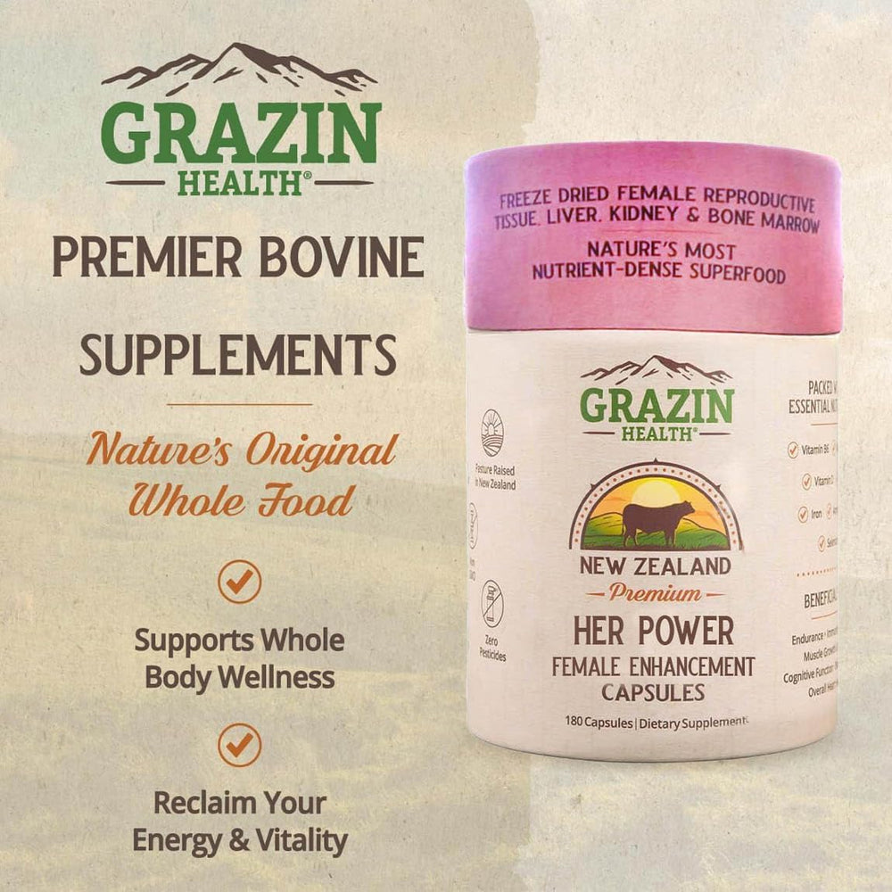 Grazin Health Her Power serving size illustration for consistency