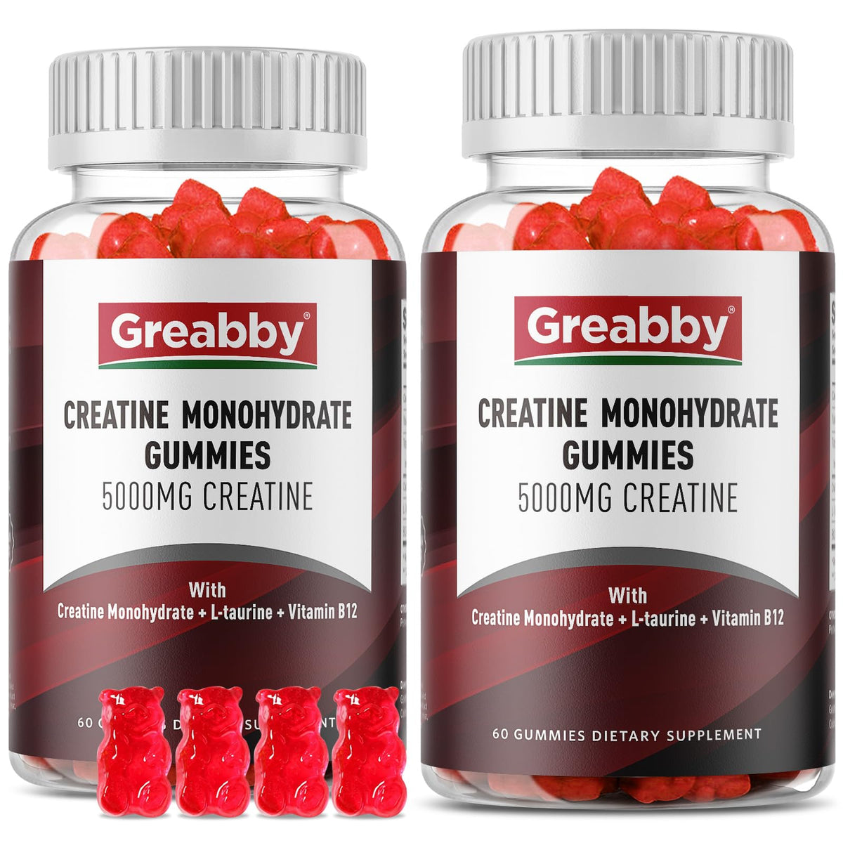 GREABBY Creatine Monohydrate Gummies packet with mixed berry flavor for on-the-go use