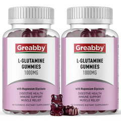GREABBY L-Glutamine gummies bottle front showing 1000mg per serving for immune support