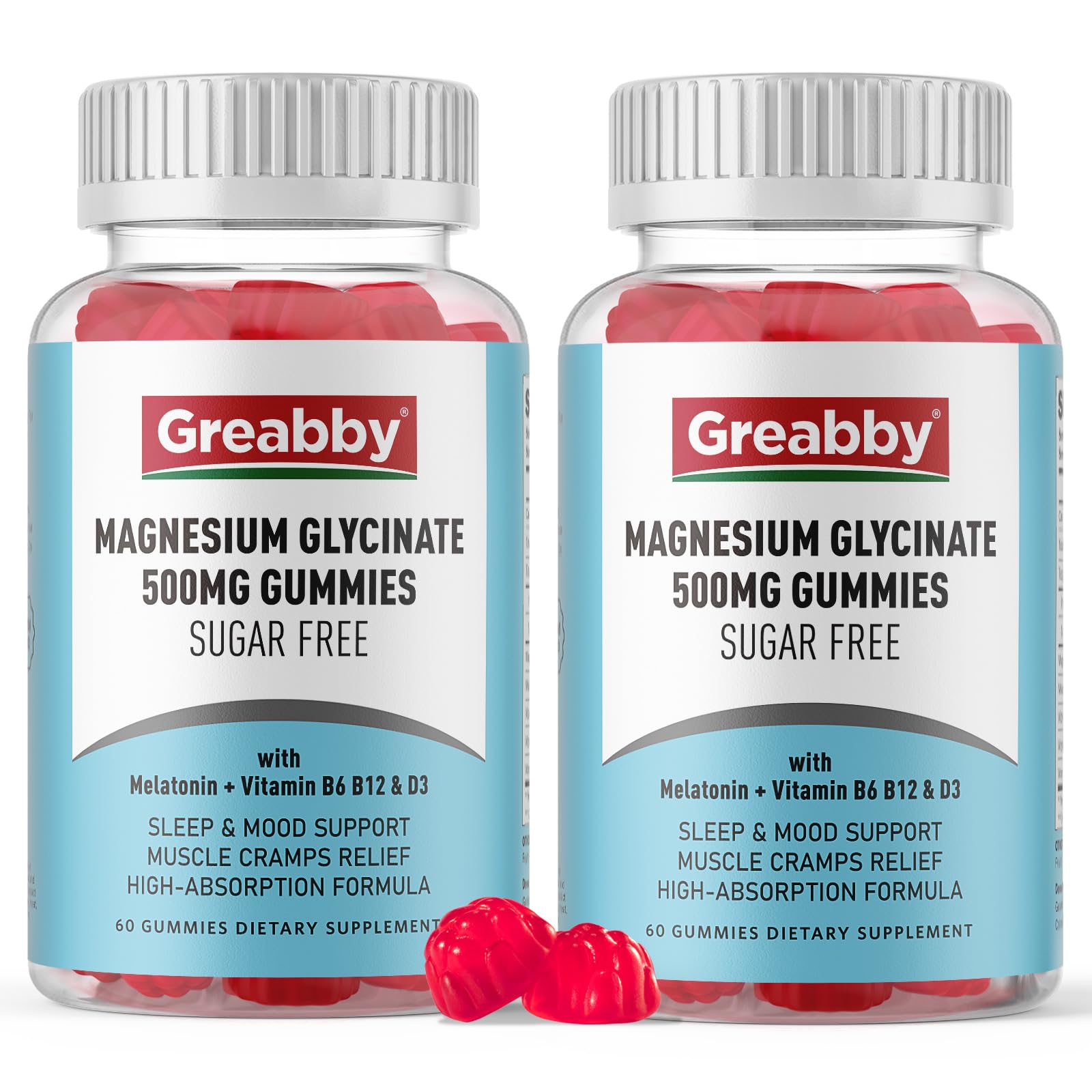 Greabby magnesium glycinate gummies bottle for sleep support