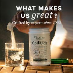 Great Lakes Wellness Collagen Peptides front label closeup