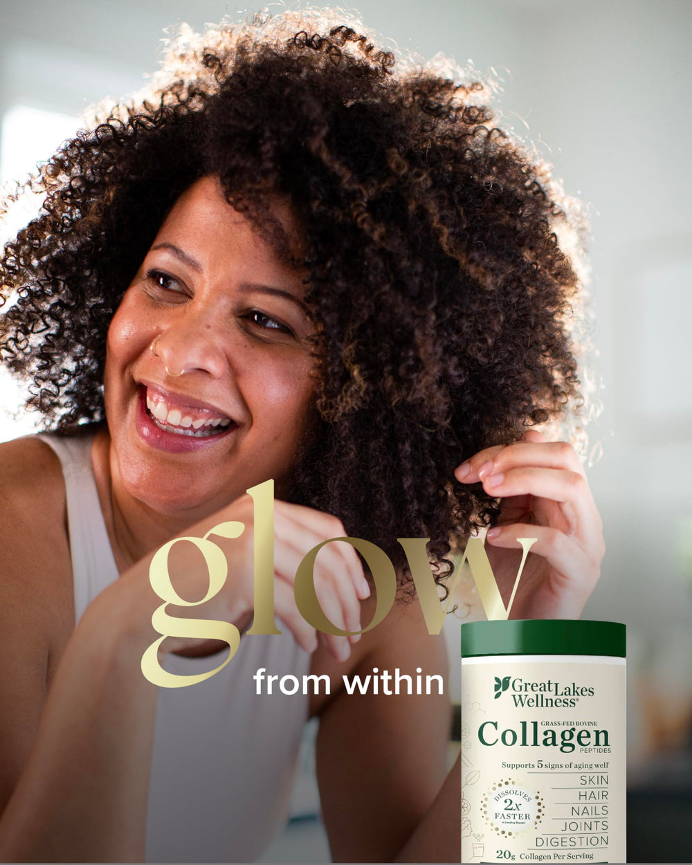 Collagen powder ready in a smoothie for a convenient daily routine.