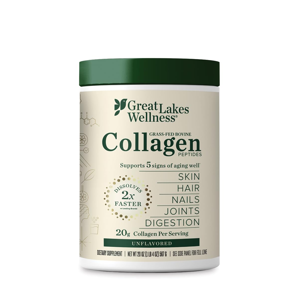 Great Lakes Wellness Collagen Peptides jar ready for daily beauty and joint support.