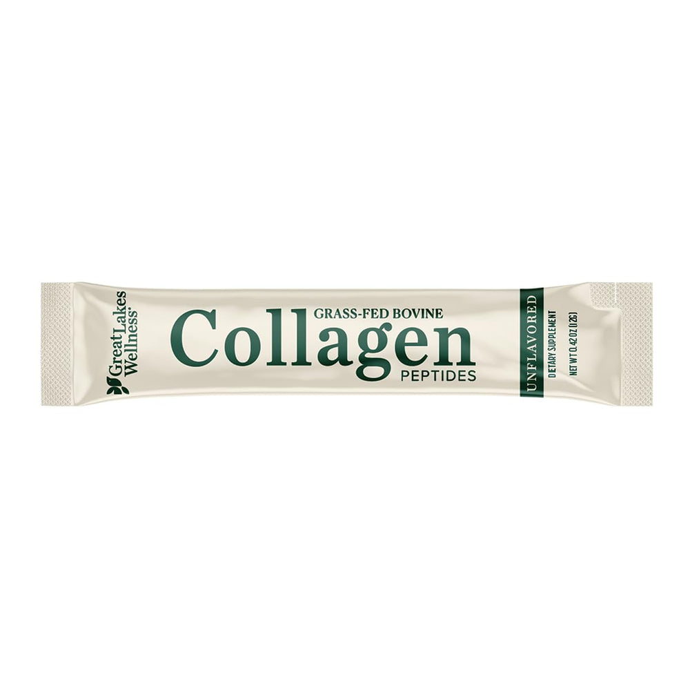 Great Lakes Wellness Collagen Peptides blended into smoothie for daily convenience