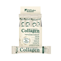 Great Lakes Wellness Collagen Peptides stick-pack closeup for easy daily use